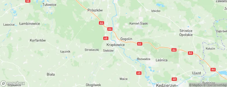 Gmina Krapkowice, Poland Map