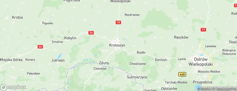 Gmina Krotoszyn, Poland Map
