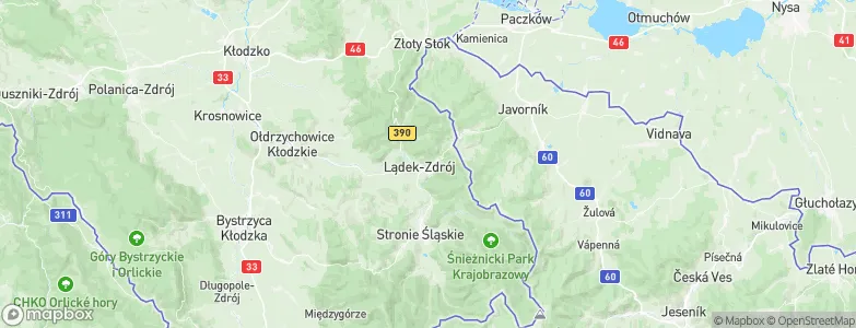 Gmina Lądek-Zdrój, Poland Map