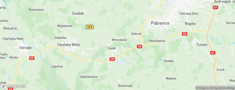 Gmina Łask, Poland Map