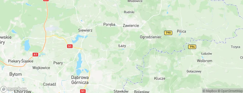 Gmina Łazy, Poland Map