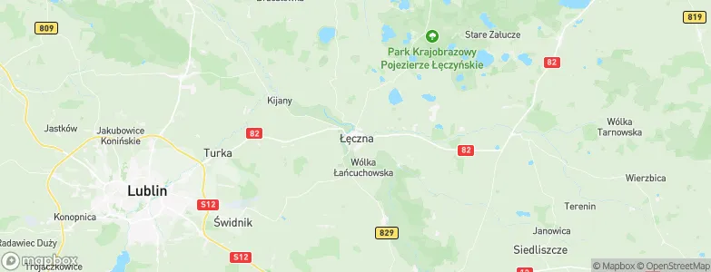 Gmina Łęczna, Poland Map