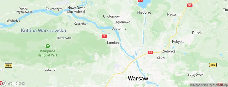 Gmina Łomianki, Poland Map