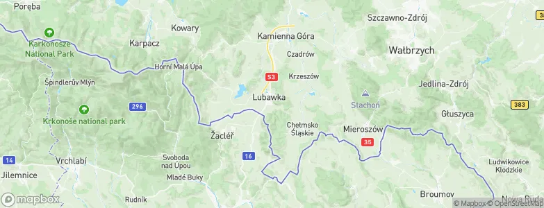Gmina Lubawka, Poland Map