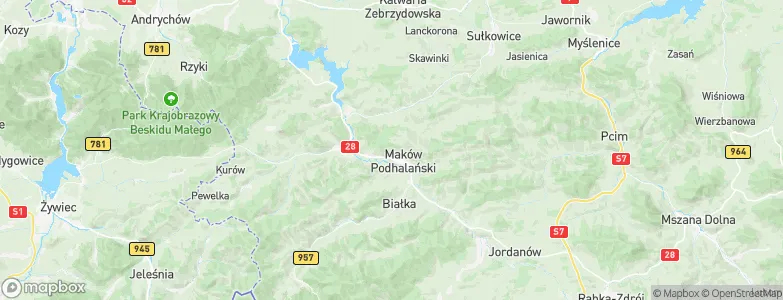 Gmina Maków Podhalański, Poland Map