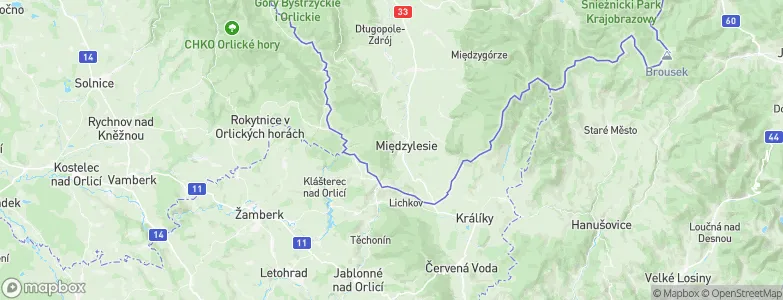 Gmina Międzylesie, Poland Map