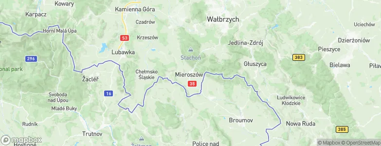 Gmina Mieroszów, Poland Map