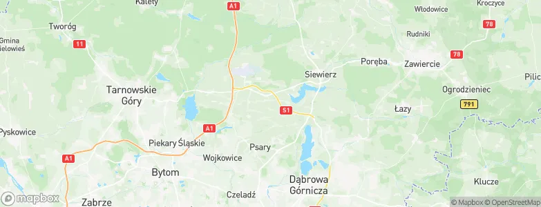 Gmina Mierzęcice, Poland Map