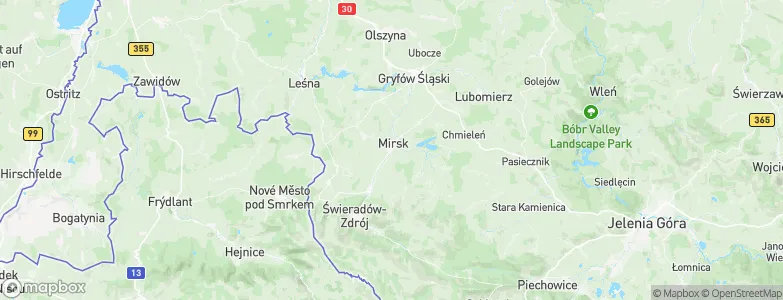 Gmina Mirsk, Poland Map