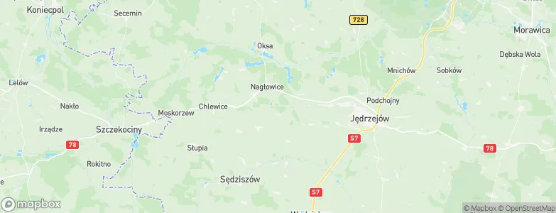 Gmina Nagłowice, Poland Map