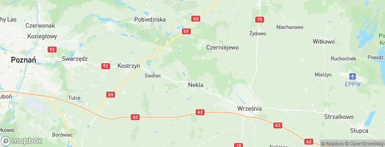 Gmina Nekla, Poland Map