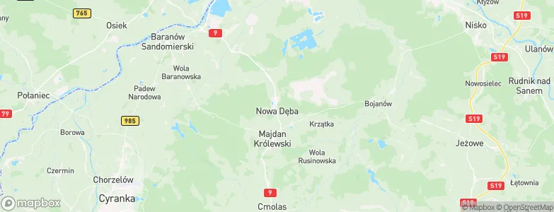Gmina Nowa Dęba, Poland Map