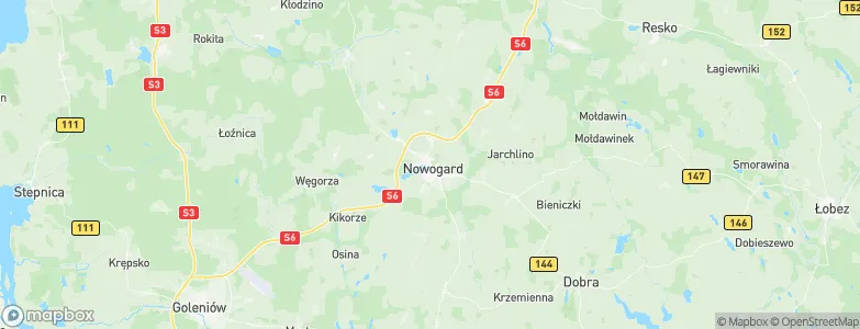 Gmina Nowogard, Poland Map