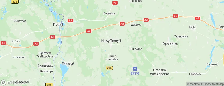Gmina Nowy Tomyśl, Poland Map