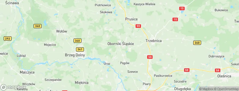 Gmina Oborniki Śląskie, Poland Map