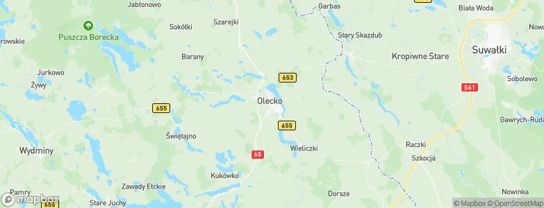 Gmina Olecko, Poland Map