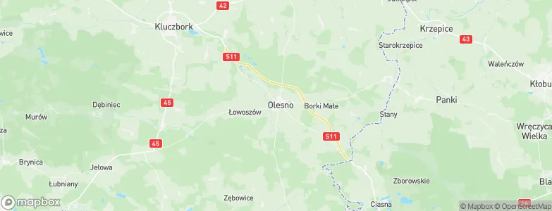 Gmina Olesno, Poland Map