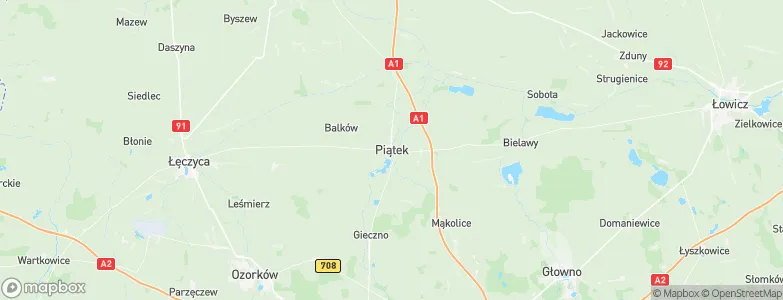 Gmina Piątek, Poland Map