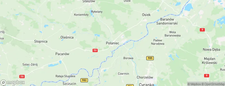Gmina Połaniec, Poland Map