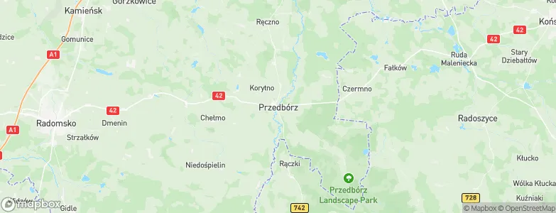 Gmina Przedbórz, Poland Map
