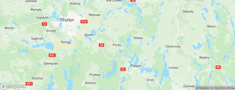 Gmina Purda, Poland Map