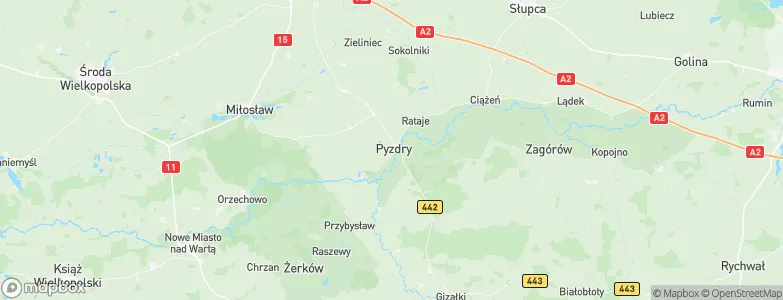 Gmina Pyzdry, Poland Map