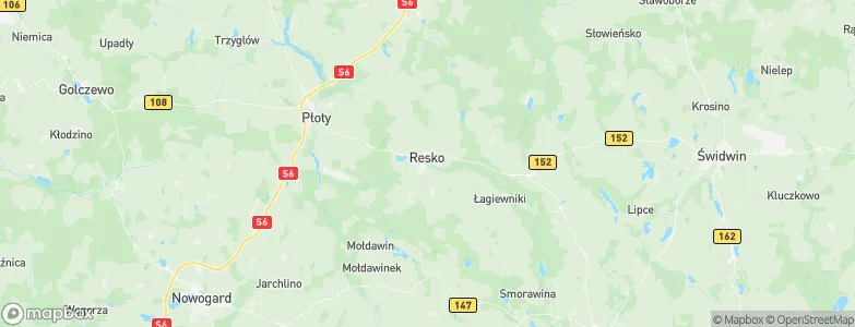 Gmina Resko, Poland Map
