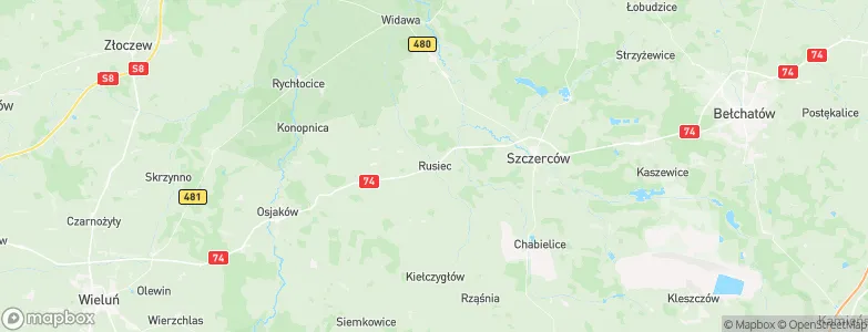 Gmina Rusiec, Poland Map