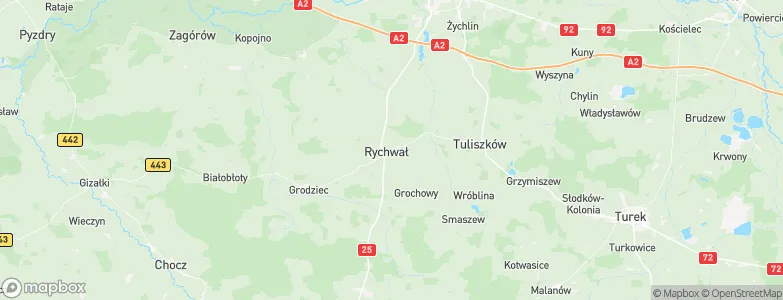 Gmina Rychwał, Poland Map