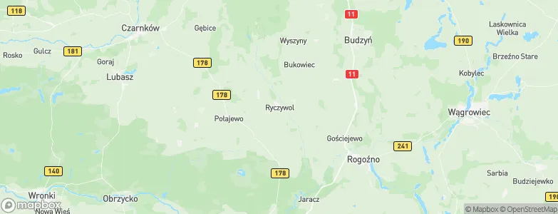 Gmina Ryczywół, Poland Map