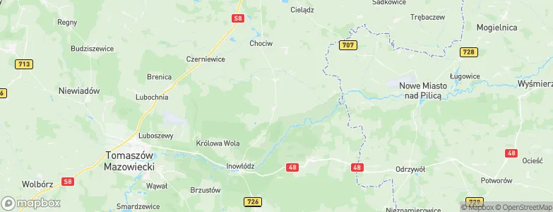 Gmina Rzeczyca, Poland Map