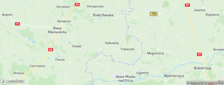 Gmina Sadkowice, Poland Map