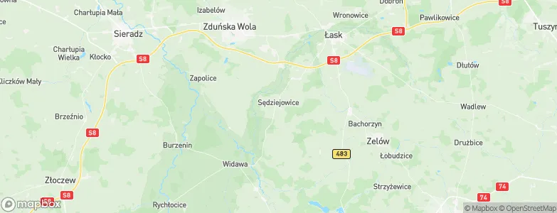 Gmina Sędziejowice, Poland Map