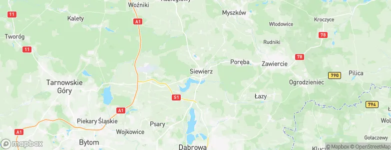 Gmina Siewierz, Poland Map