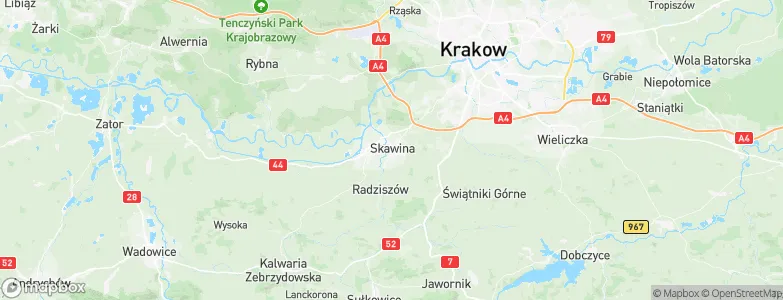 Gmina Skawina, Poland Map