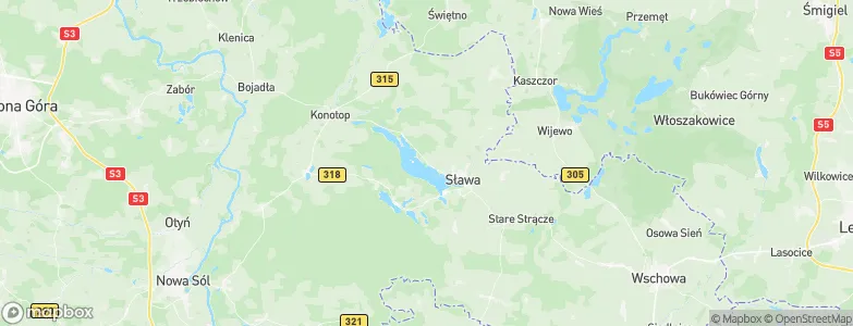 Gmina Sława, Poland Map