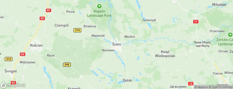 Gmina Śrem, Poland Map