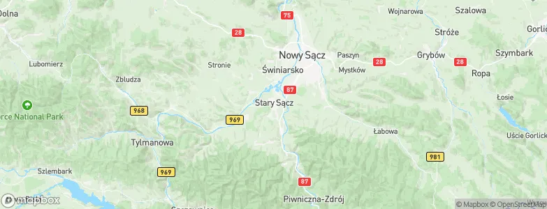 Gmina Stary Sącz, Poland Map