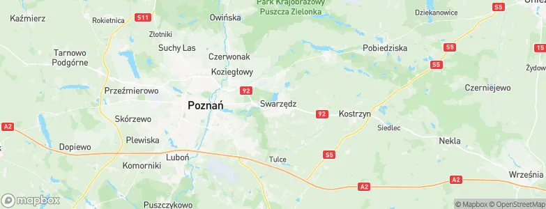Gmina Swarzędz, Poland Map