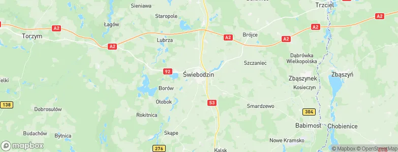 Gmina Świebodzin, Poland Map