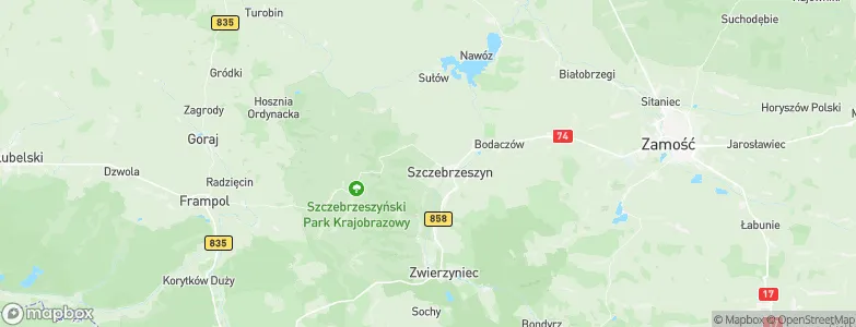 Gmina Szczebrzeszyn, Poland Map