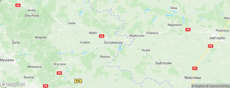 Gmina Szczekociny, Poland Map