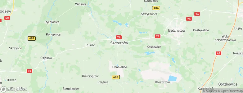 Gmina Szczerców, Poland Map