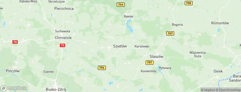 Gmina Szydłów, Poland Map