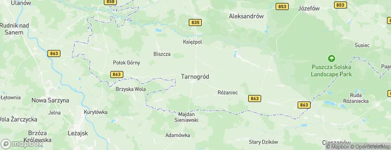 Gmina Tarnogród, Poland Map