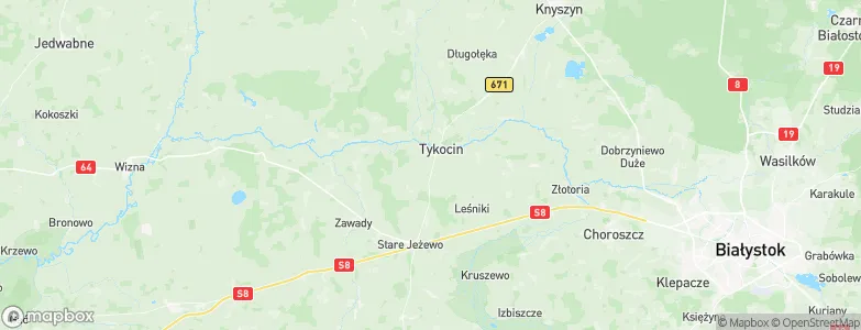 Gmina Tykocin, Poland Map