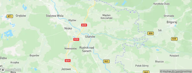 Gmina Ulanów, Poland Map