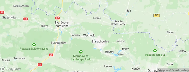 Gmina Wąchock, Poland Map