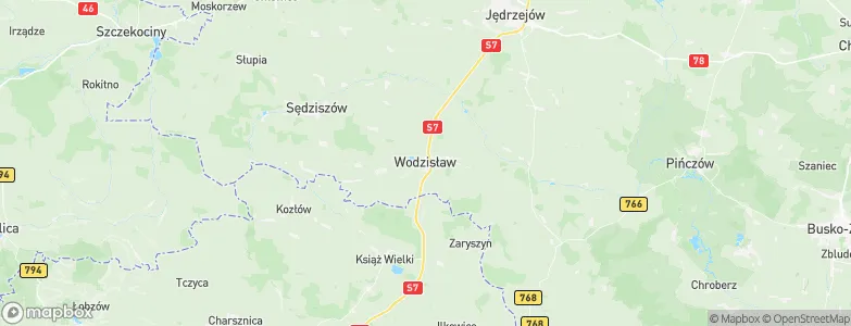 Gmina Wodzisław, Poland Map