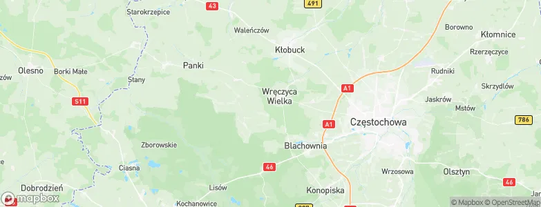 Gmina Wręczyca Wielka, Poland Map